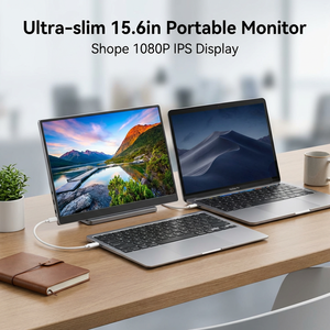 Moniteur portable 15,6 pouces FHD 1080P, écran externe IPS pour ordinateur portable, smartphone, Xbox, <span class=keywords><strong>PS5</strong></span> et Switch, USB-C Mini HDMI Plug & Play - Product Image 1