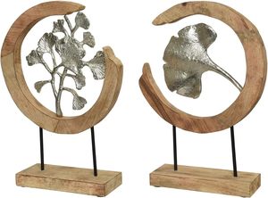Best Selling Decorative <b>Object</b> Gingko Leaf Aluminium with mango Wood in 2 Possible Designs With Great Quality Cheap Prices - Product Image 3