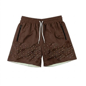 Pantalones Cortos de Hombre al por Mayor, Estilo Vintage, Desgastados por el Sol, con Bolsillos con Cordón y Estampado, Ropa Urbana - Product Image 1