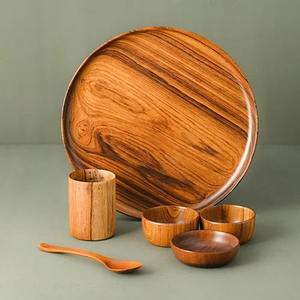 Vente chaude Ensemble de vaisselle en bois traditionnel Ensemble de vaisselle en bois massif durable pour la maison et les cadeaux Disponible pour la vente en gros - Product Image 4