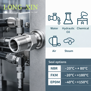 Raccord rapide en acier inoxydable 1-1/2\", filetage mâle BSPT R1-1/2\"-11, HEX 55, L91mm.JTSP-112PM - Product Image 3