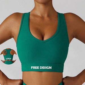 Soutiens-gorge de sport pour femmes avec logo personnalisé en gros Nouveau style Ensembles élastiques de gymnastique et de fitness pour le yoga et la course à pied - Product Image 1