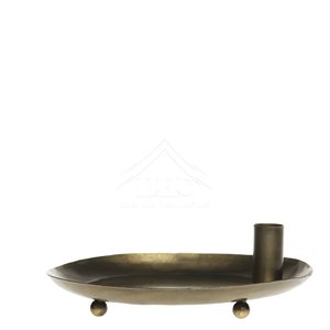 Elegante candelabro de hierro forjado con arte decorativo de metal dorado, ideal para un lujoso ambiente de velas en el hogar Premium - Product Image 1