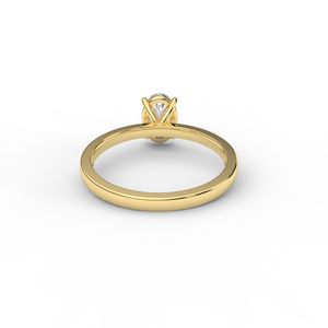 IGI Certified Oval Cut Lab Grown Diamond Solitaire Engagement <b>Ring</b> in 9K Rose / White & Yellow Gold - Product Image 3
