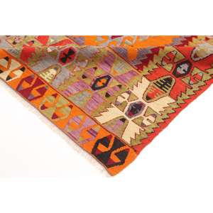 Tapis turc vintage 5,1x8,5 pi (156x260 cm), tapis en laine orange - Product Image 5