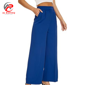 <b>Womens</b> New Solid Color Elegant Casual High Waist Straight Wide Leg Pants <b>Trousers</b> <b>Womens</b> Pants - Product Image 3