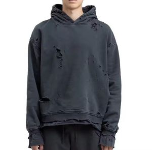 <b>Top</b> Quality Custom Blank High Quality Vintage <b>Distressed</b> Washed Rough Hoodies Oversized Sun Fade Acid Wash Hoodie for Men - Product Image 6