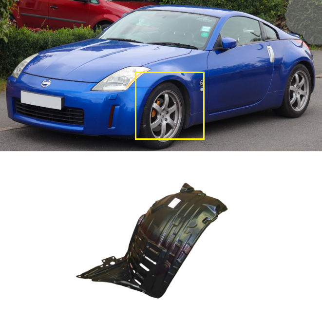 Car Front Driver Side Liner Fender Inner Plastic Wholesale Body Parts for 350Z 2006-2009 OEM 63845CF40A NI1250133 Auto Parts Image 2