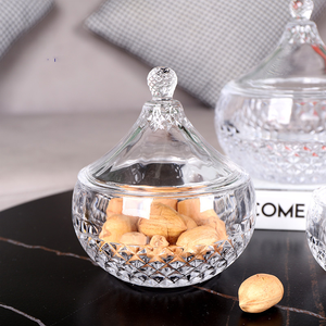 Bán buôn 300ml lọ thủy tinh nhỏ với hình dạng thời trang chất lượng cao Tinh thể thủy tinh thực phẩm lưu trữ container với nắp - Product Image 6