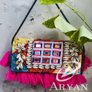 New Vintage Multi Color Cotton Fabric Boho Hippie Tassel <strong>Banjara</strong> <strong>Bags</strong> Tribal Indian Embroidery Patchwork Sea Shell Work Handbags - Product Image 1