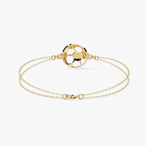 Luxury Sports-Inspired Moissanite Soccer Ball Bracelet 944 Silver 14K Yellow Gold Diamonds-Inspired Sports Designed for Men - Product Image 3