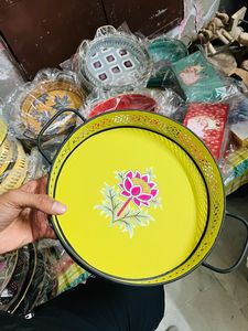 ของตกแต่งบ้านทำเองด้วยถาดกลมทำจากไม้ทาสีด้วยมือที่สวยงามของเราทำจากไม้คุณภาพสูงทนทานไม่ได้ใช้งานสำหรับตกแต่งบ้าน - Product Image 2