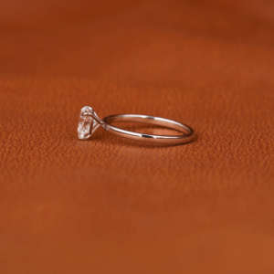 Elegant 18KT Solid Gold Wedding Ring Trendy Solitaire <b>Heart</b> <b>Shape</b> Claw Setting Lab Created Diamond Gold Plated - Product Image 3