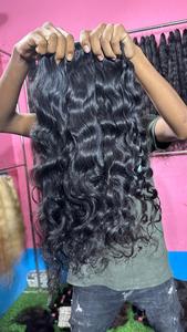 Extensiones de Cabello Humano Remy Natural Ondulado Indio Crudo de Alta Calidad, 24 Pulgadas, Gruesas, Suaves y Sedosas, con Doble Trama a Máquina para Peinados y Pelucas - Product Image 3