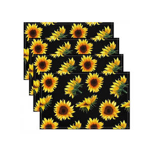 Home Decoration Kitchen Accessories Digital Pint Customized Embroidered <b>100</b>% <b>Cotton</b> Placemats - Product Image 1