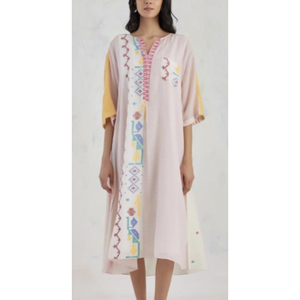 Vestido Jamdani de Verano para Mujer, Elegante, Casual, Talla Grande, Cintura Imperio, Cuello Halter, para Clubes y Fiestas, Talla XS - Product Image 6