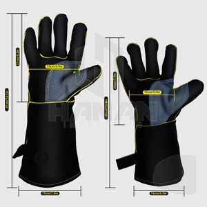 Gants de soudage en cuir de vachette fendu de haute qualité en cuir résistant à la chaleur soudeurs gants de protection des mains de sécurité du Pakistan - Product Image 3
