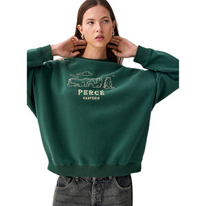 OEM personalizado logotipo frontal invierno venta al por mayor ropa de mujer Casual manga larga letra impresa pulóver sudaderas - Product Image 2