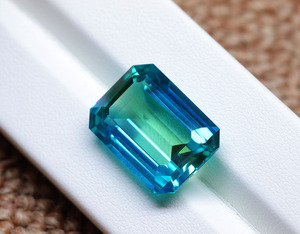 อัญมณี Aini พลอยแซฟไฟร์สีเขียวในห้องทดลอง10x8mm-20x15mm ตัดมรกตสร้างของขวัญหินแซฟไฟร์สีเขียวสำหรับเธอ - Product Image 3