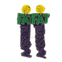 Pendientes de cuentas cristianos de Martes Grueso, chapados en oro de 24 quilates, con forma de corazón, accesorio imprescindible para mujer, bodas y compromisos