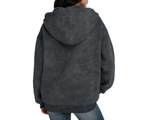 Sweat à capuche zippé personnalisé le plus populaire pour hommes, brodé effet soleil délavé, 100 % coton, chaud et doux, en polaire pour l'hiver, vêtement d'extérieur à capuche - Product Image 3