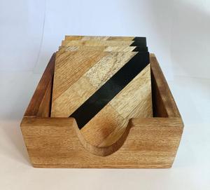 Admirable posavasos de madera y resina personalizado y almohadillas para venta al por mayor varios tamaños y formas - Product Image 4
