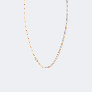 สร้อยคอเพชรทรงกลม 4.00 กะรัต ตัวเรือนทอง 14k ประดับเพชรเลี้ยงในห้องปฏิบัติการ สี D ระยิบระยับ ดีไซน์แบบเลเยอร์ สำหรับผู้หญิง - Product Image 1