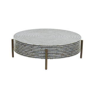 Mesa de centro artesanal de nácar con patas de metal, venta al por mayor de muebles para el hogar y decoración de Vietnam - Product Image 2