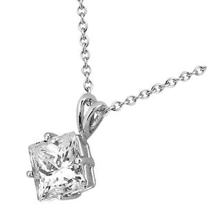 Pendentif solitaire en or blanc 14 carats avec placage rhodium, motif numérique, style religieux, avec diamant, bijoux en or rose - Product Image 2