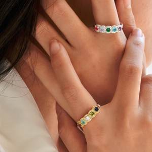 แหวนแต่งงานหรูหราสั่งทำพิเศษประดับพลอยประจำเดือนเกิด สัญลักษณ์ความรักส่วนตัว เครื่องประดับสุดหรู ได้รับการรับรองจาก IGI สำหรับเจ้าสาวเจ้าบ่าวในงานหมั้น - Product Image 3