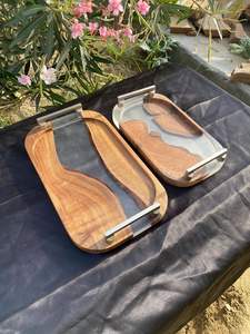 JOIN SQUARE WOOD EPOXY RESIN TRAY Fabulous Design Décoratif pour Servir les Aliments dans la Cuisine Restaurants Usage Domestique - Product Image 3