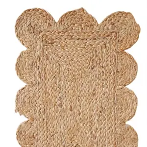 Волнистые джутовые салфетки, настольные коврики в стиле бохо, натуральный джутовый коврик, 12x18 дюймов