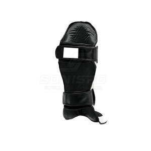 Espinilleras de boxeo de cuero de fabricante pakistaní para adultos MOQ bajo precio barato equipo de protección - Product Image 3