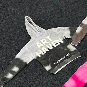 Custom Distressed <b>Embroidery</b> Men's Hoodies & <b>Sweatshirts</b> Vintage Acid Washed Cotton Pullover Oversized Hip Hop Streetwear Hoodie - Product Image 4