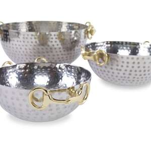 ชุดชามเสิร์ฟสแตนเลสแบบตอกลาย พร้อมหูจับรูปเกือกม้าสีทอง ชามสลัดตกแต่ง สำหรับตกแต่งโต๊ะงานแต่งงาน - Product Image 2