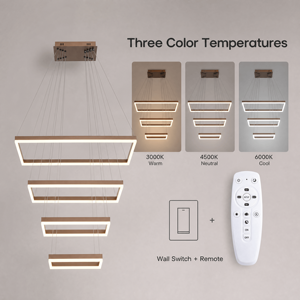 โคมไฟระย้าเหล็ก LED โมเดิร์น 168W ปรับแสงได้ 3 สี พร้อมรีโมทคอนโทรล สำหรับห้องรับประทานอาหารสุดหรูและตกแต่งภายในวิลล่า - Product Image 3