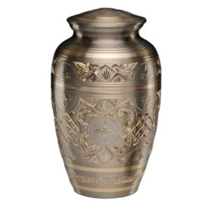 Urnas de cremación para adultos de latón de alta calidad con diseño de trigo grabado en color dorado y Rojo acabado para cenizas humanas - Product Image 3