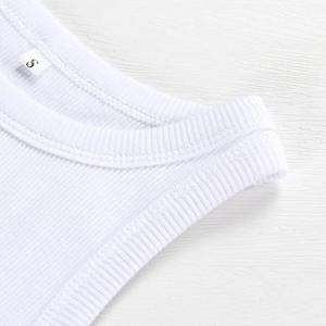 Vente chaude en gros col en V doux tricoté Gym débardeur entraînement Fitness femmes débardeur fabriqué par la robe de sport - Product Image 5