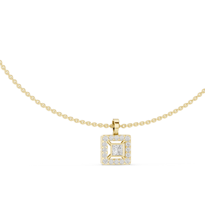 สร้อยคอเพชรแล็บ 1.64 กะรัต เพชรทรงเหลี่ยม CVD ทอง 18KT, 14KT, โรสโกลด์, เยลโลว์โกลด์, ไวท์โกลด์ เครื่องประดับหรูหรา - Product Image 2