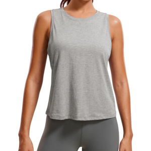 เสื้อกล้ามแขนกุดของผู้หญิงชุดออกกำลังกายในยิมฤดูร้อน100% ผ้าคอตตอนแห้งเร็วทรงหลวมแบบยั่งยืน - Product Image 3