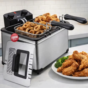 5.1-6.0L Touch Screen Air Fryer with Plastic Body double Basket Stainless Steel Air Fryer with Manual <b>Timer</b> for sale to Europe - Product Image 6