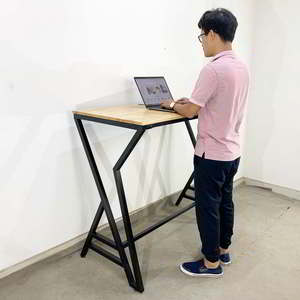 SIBA Assembly-Required STD68026 <b>Computer</b> <b>Desk</b> 120x60x105cm Rubberwood with Iron Legs Standing <b>Desk</b> - Product Image 6