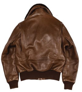 <b>Mens</b> <b>Aviator</b> Flying Leather <b>Jacket</b> Detachable <b>Shearling</b> Fur Collar Bomber Flight Vintage Fashion Genuine Leather <b>Jacket</b> Coat OEM - Product Image 3