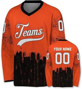 Personnalisable Full Sublimé Maillot de Hockey sur Glace Respirant Stretch Tissu Nom Logo Options Diverses Options de Couleur de Style pour - Product Image 1