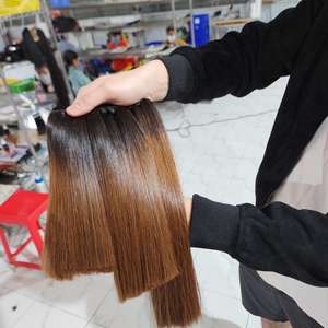 Os vietnamien brut droit non transformé vierge brun bourgogne couleur Top qualité vietnamien cuticule aligné cheveux humains bruts doux - Product Image 6