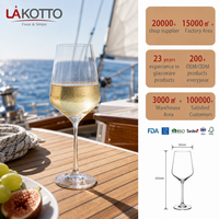 Verre à vin blanc sans plomb LAKOTTO 400 ml, coupe conique, pour restaurants et hôtels, verrerie d'exportation, logo personnalisé, fabrication en usine