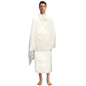 Serviette en coton pleine grandeur 2 pièces pour hommes Ihram pour le Hajj et la Omra Coton doux de qualité fine Ihram ou Ehraam pour hommes Hajj et la Omra Essentiel - Product Image 3