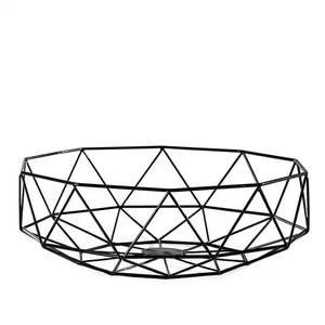 Newest Design Metal Fruit <b>Basket</b> Wire <b>Mesh</b> Black Fruit Bowls for Tabletop Kitchenware Handmade Storage <b>Baskets</b> - Product Image 1