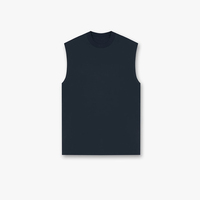 Camiseta sin mangas extragrande transpirable para hombre, de poliéster/algodón, tejido elástico, estilo urbano para gimnasio