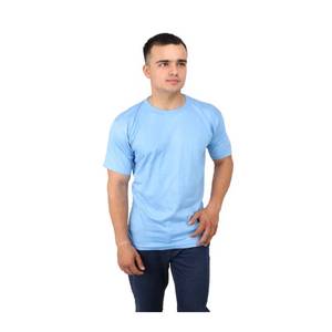 T-shirt en coton uni à col rond pour homme, en gros, doux, respirant, confortable, décontracté - Product Image 5